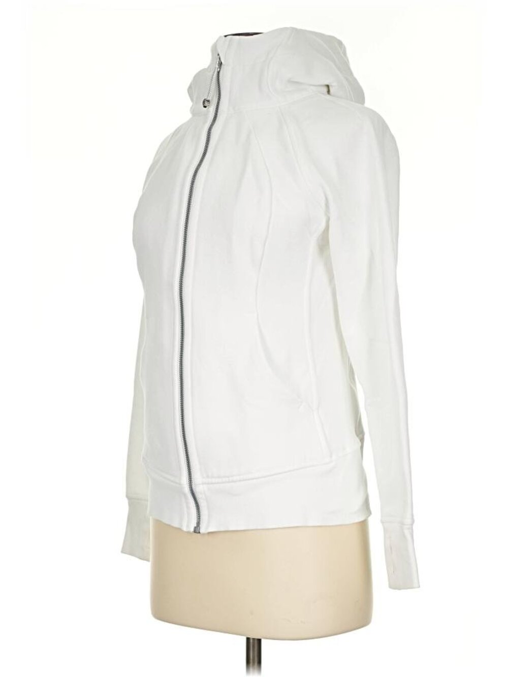 Excellent Condition White Lululemon Athletica Scuba Jacket Hoodie Fleece Sz 4 - Picture 7 of 14